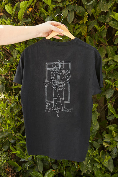 "Partenope collection KNIGHT OF SWORDS" short sleeve cotton black T-Shirt