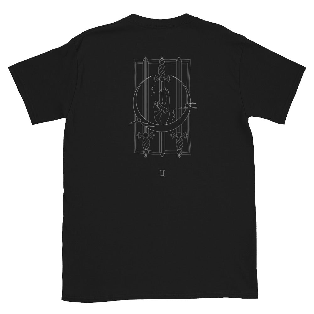 "Partenope collection THREE OF SWORDS" short sleeve cotton black T-Shirt