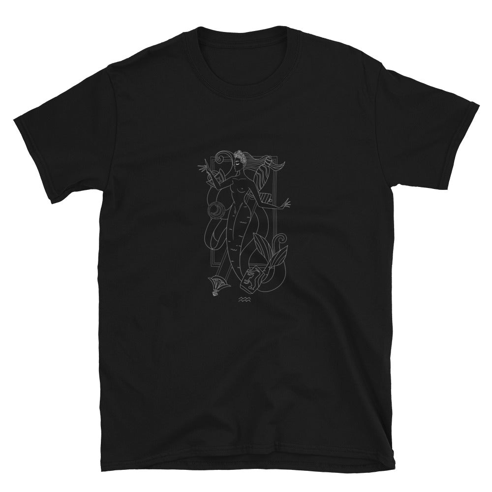 "Partenope collection ACE OF SWORDS" short sleeve cotton black T-Shirt