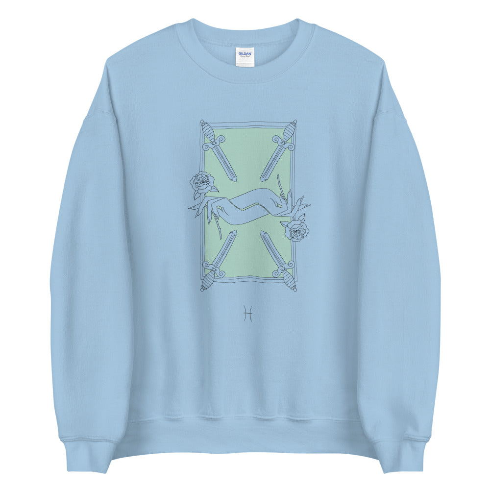 "Partenope collection FOUR OF SWORDS" Unisex cotton sweatshirt