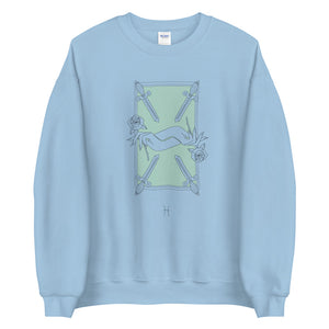 "Partenope collection FOUR OF SWORDS" Unisex cotton sweatshirt