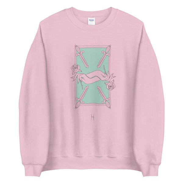 "Partenope collection FOUR OF SWORDS" Unisex cotton sweatshirt