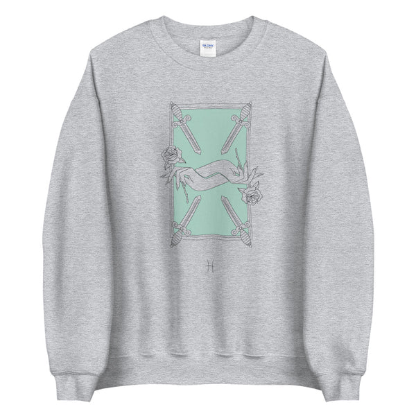 "Partenope collection FOUR OF SWORDS" Unisex cotton sweatshirt